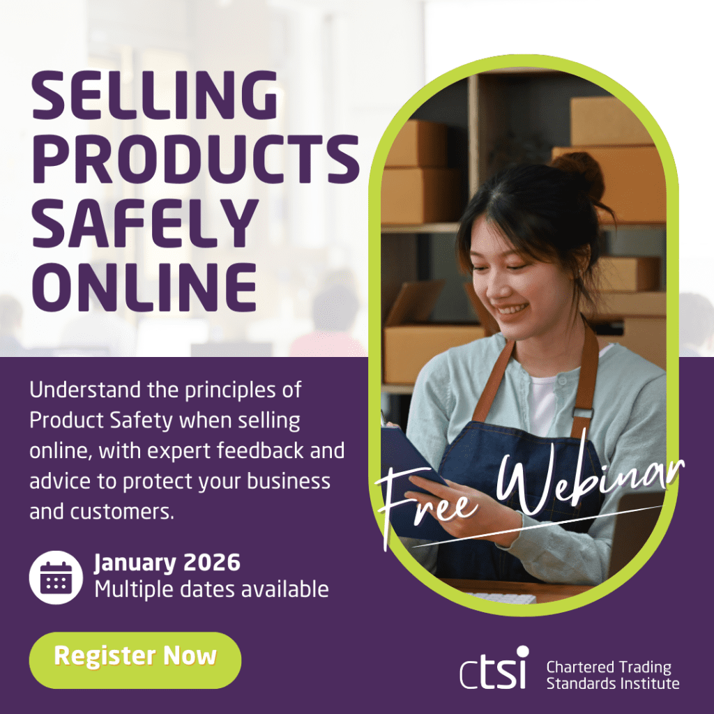 Banner for Trading Standards selling products safely online webinars
