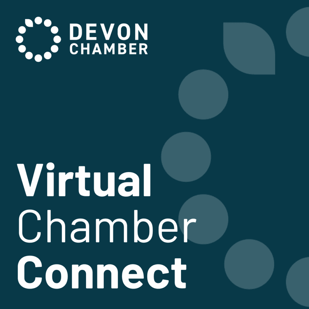 Banner for Devon Chamber virtual chamber connect sessions