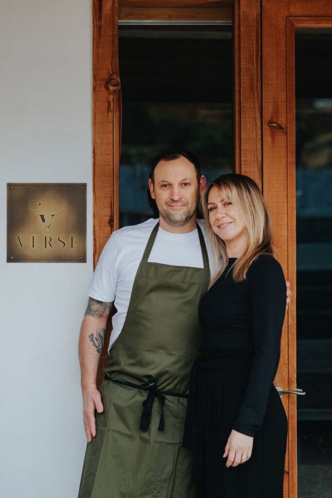 Photo of Devon Chef and his wife outside restaurant